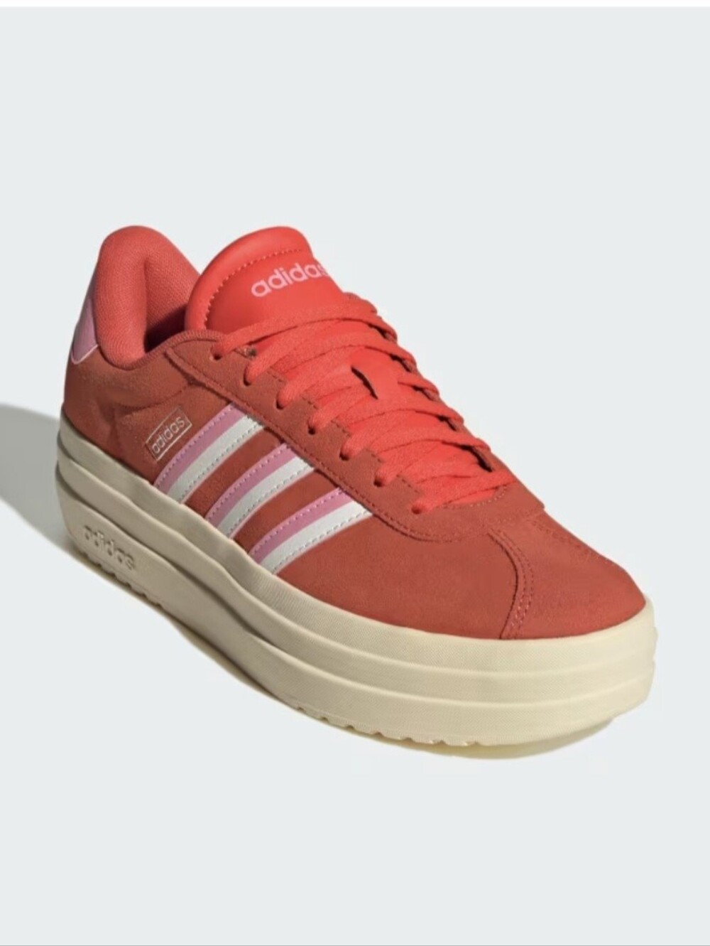 Adidas Woman's Orange Suede Low-Top Sneakers